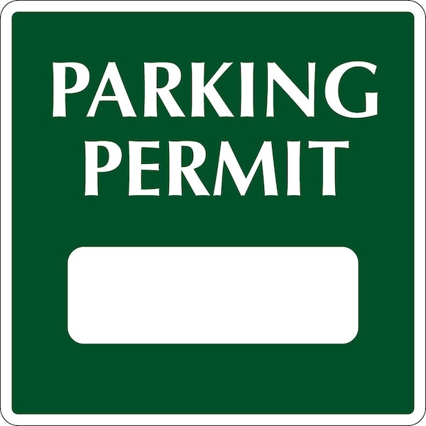 Lustre-Cal Repositionable Parking Permit Green 3in x 3in Square 1 Blank No Pad, 50PK 253743Py1GSq0000 - main